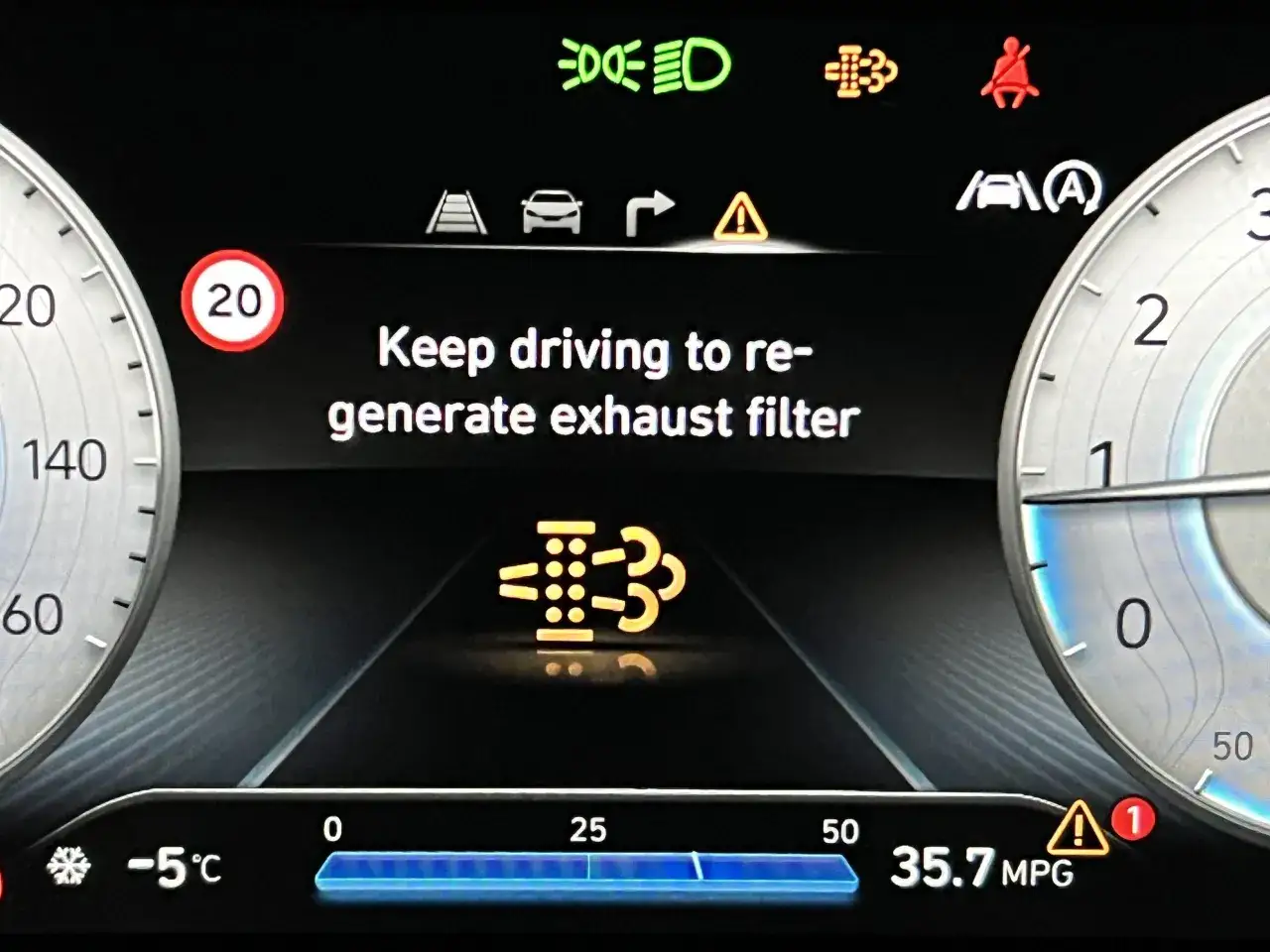 car driving on highway for GPF regeneration